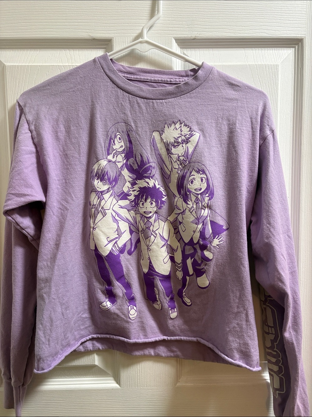 Kids' Lavender Anime Character Crewneck Sweatshirt